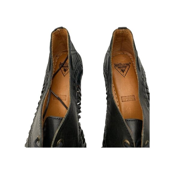 John Fluevog Womens Ella Size 10 Shoes Black Huarache Loafer Oxford Leather - Picture 5 of 9